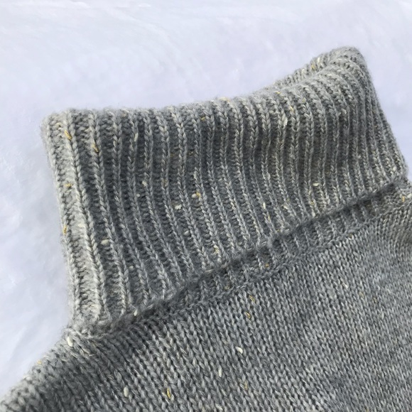 Dee Elly Grey Woven Turtleneck Pullover Sweater - Picture 4 of 12